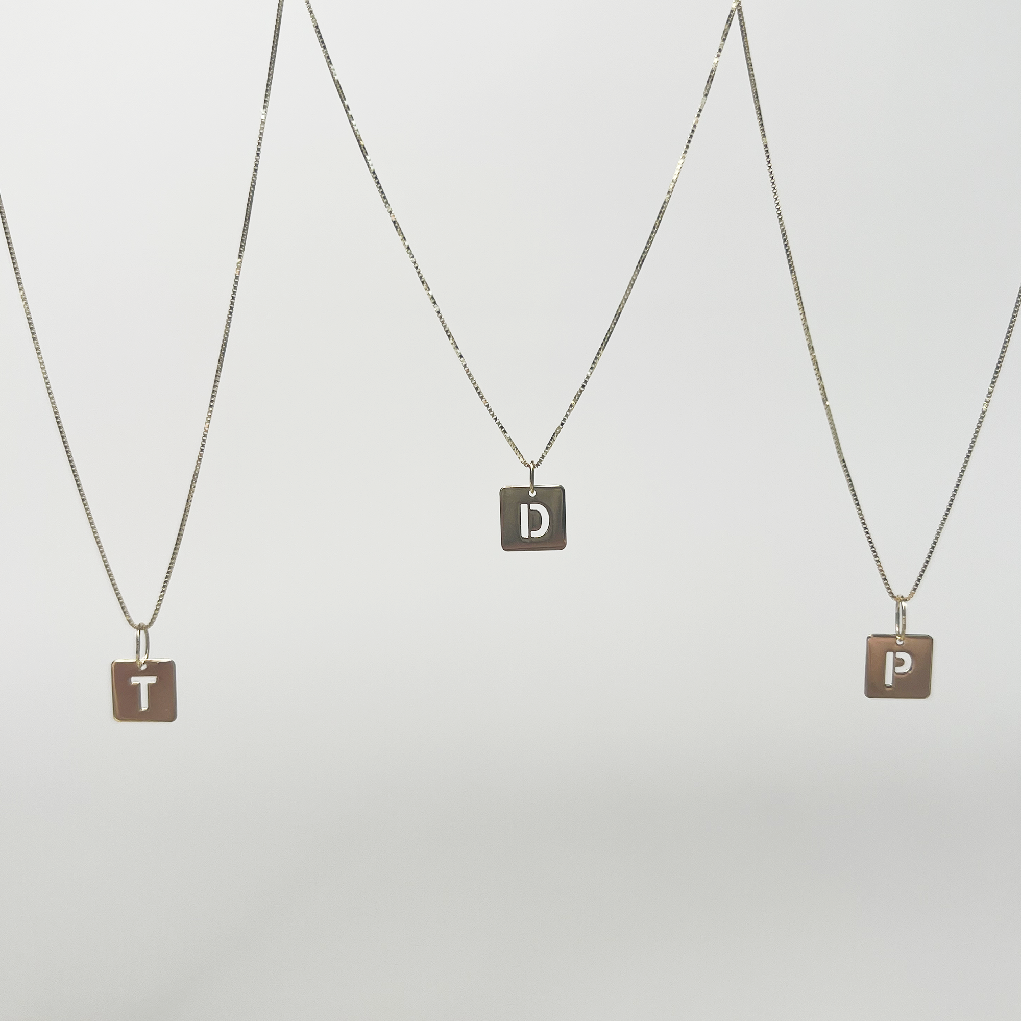 Cut Out Initial Tag Necklace | 10K Yellow Gold