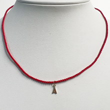 Friendship Initial Necklace | 10K Yellow Gold | Red