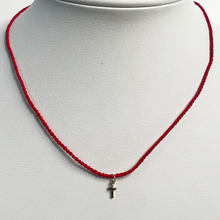 Friendship Initial Necklace | 10K Yellow Gold | Red