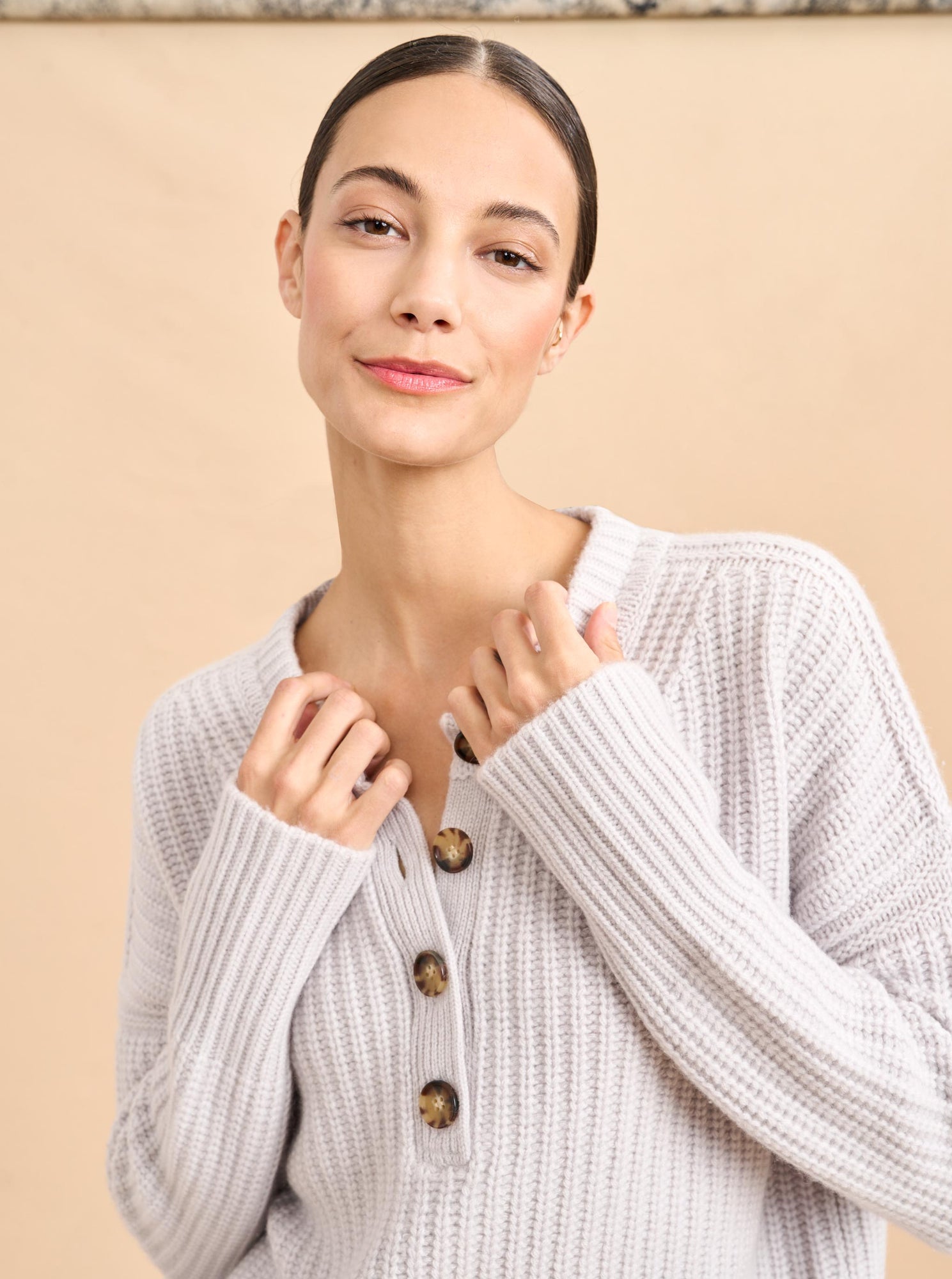 Toujours Henley Sweater | Pale Grey