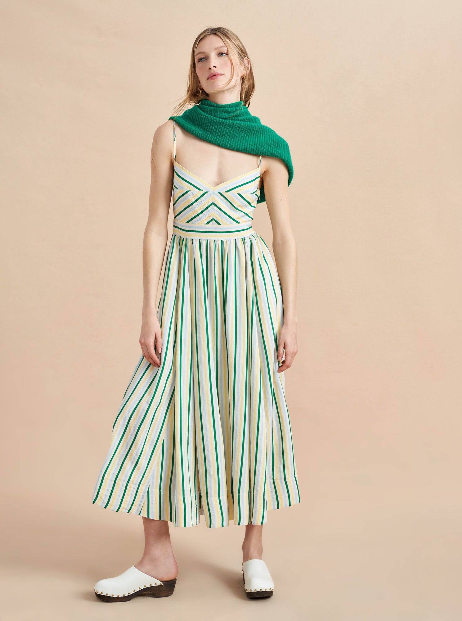 Tracy Dress | Kelly Green x Multi Stripe