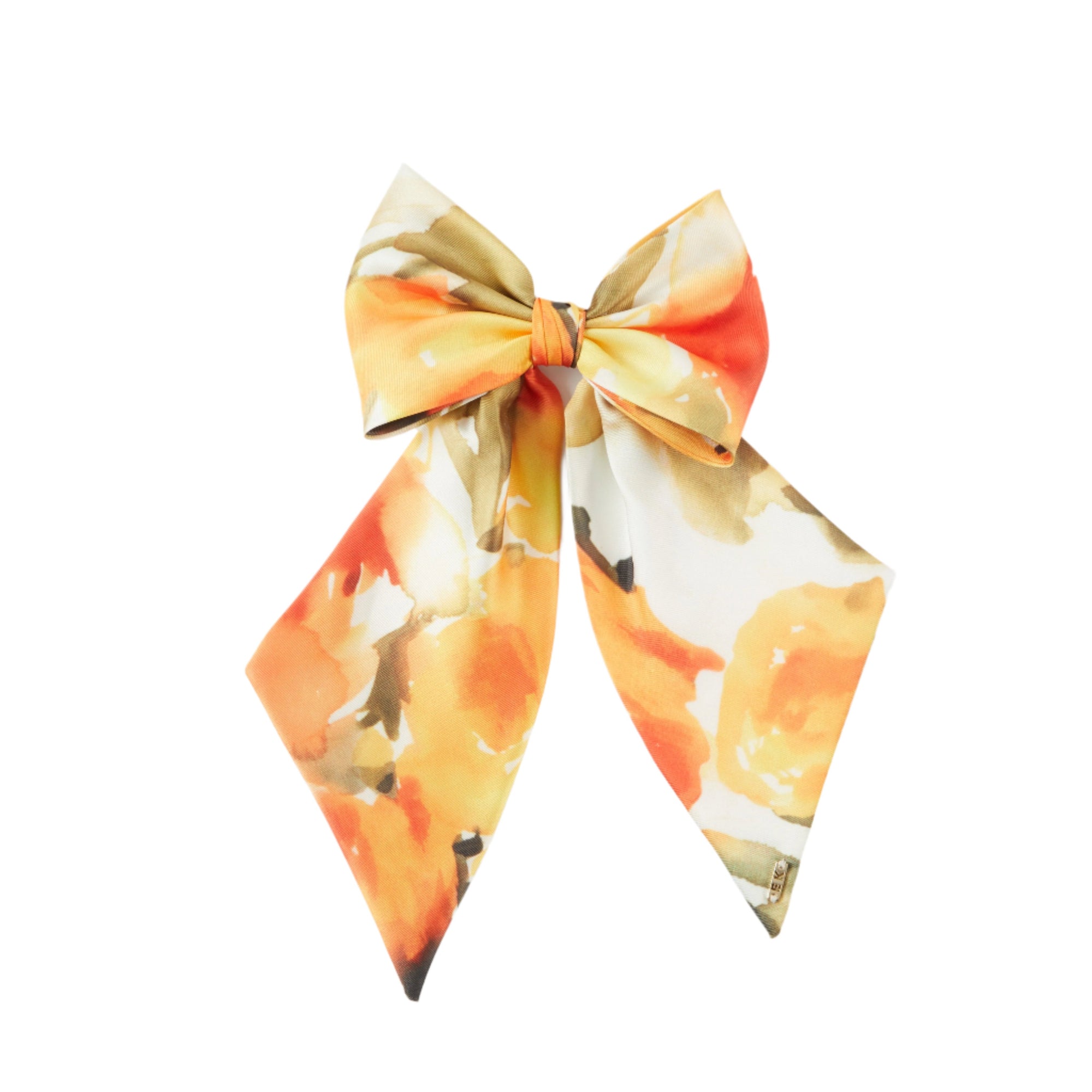 Tracy Satin Bow Barette | Orange