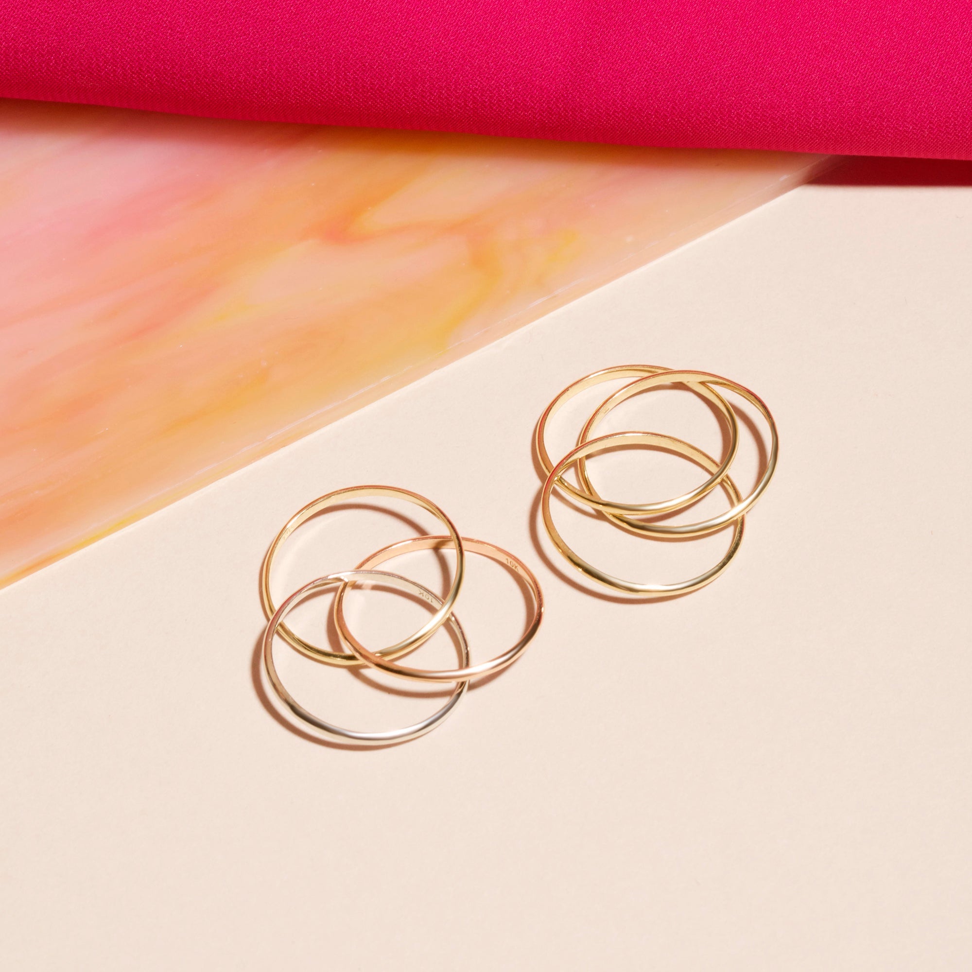 Tri Gold Infinite Interlocking Band Size 7 | 10k Solid Gold