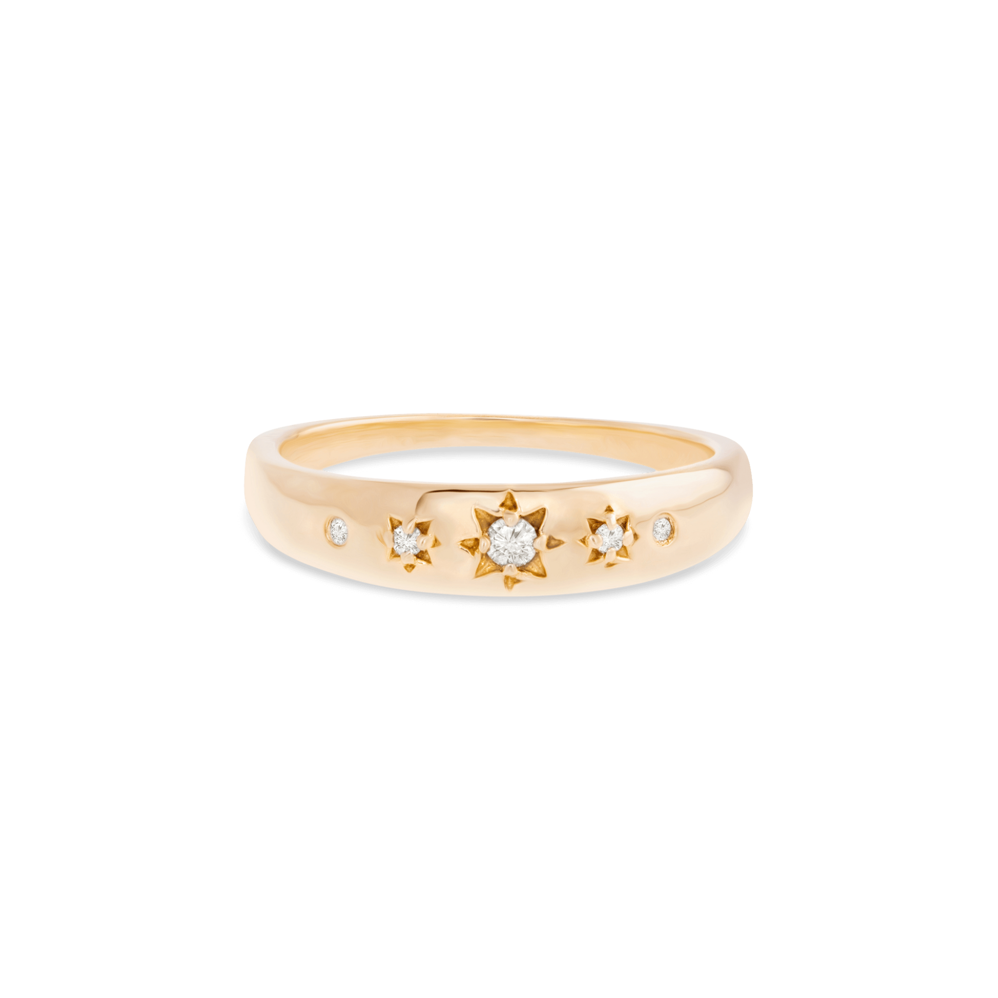 Bold Tri-Starburst Diamond Ring, Size 6