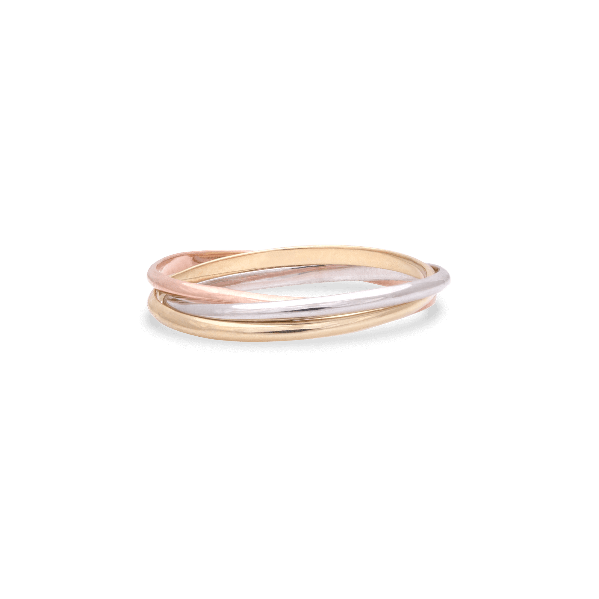 Tri Gold Infinite Interlocking Band Size 7 | 10k Solid Gold