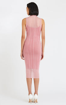 Sheer Variegated Rib Midi Dress | Peony