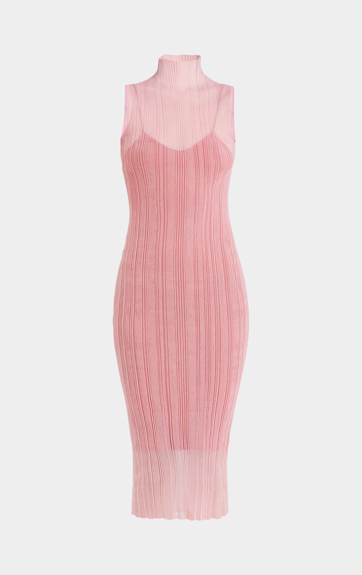 Sheer Variegated Rib Midi Dress | Peony