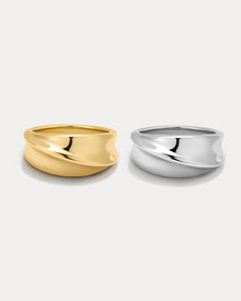 The Mercury Disc Ring Set | Silver/Gold