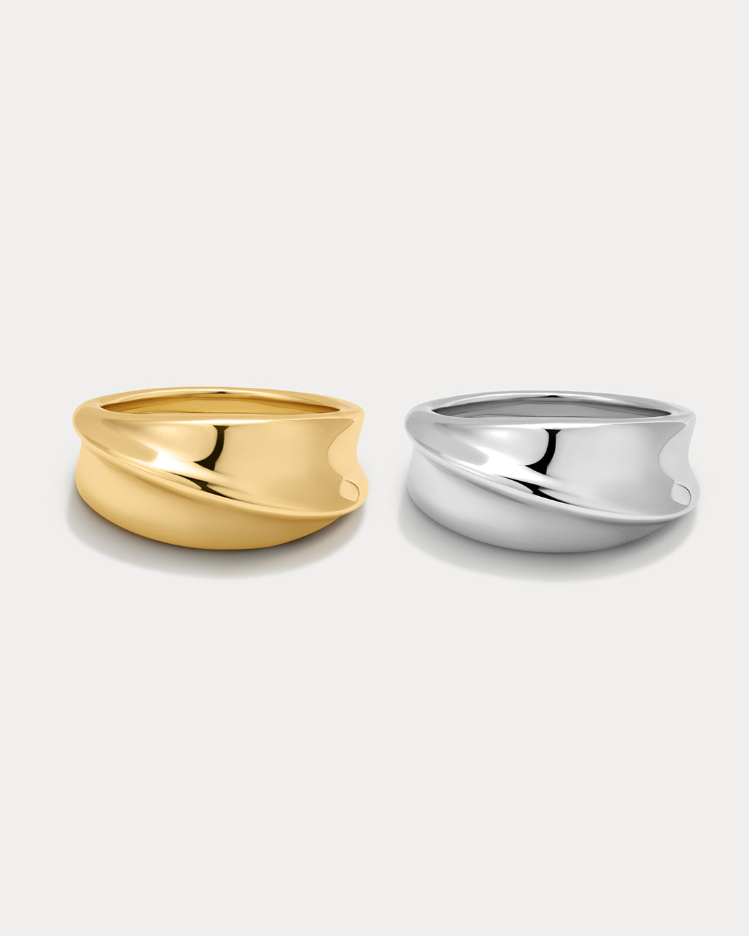 The Mercury Disc Ring Set | Silver/Gold