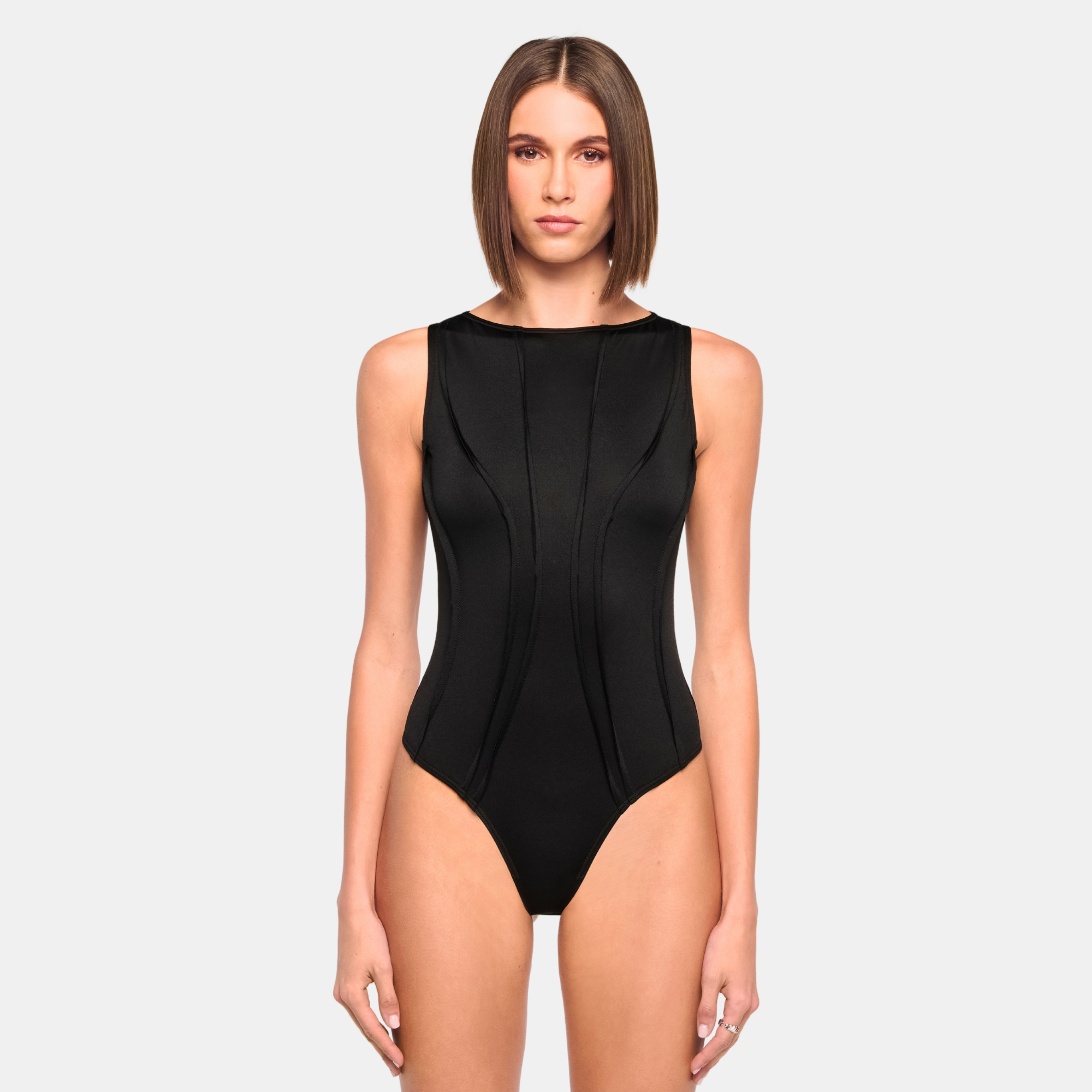 OW Collection Twist Tanktop Bodysuit | Black