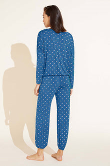 Gisele Printed TENCEL™ Modal Slouchy PJ Set | Cerulean x Bone