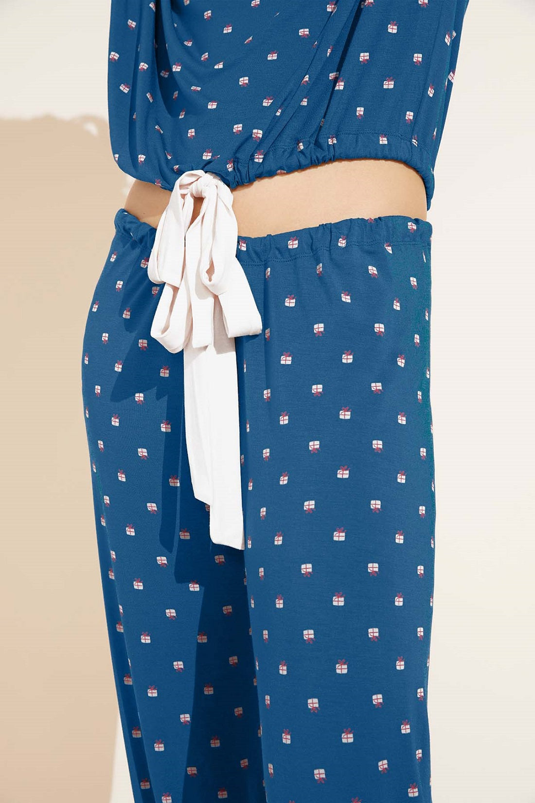 Gisele Printed TENCEL™ Modal Slouchy PJ Set | Cerulean x Bone