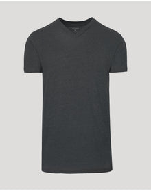 Tall Short Sleeve Classic V-Neck | Charcoal Heather Gray
