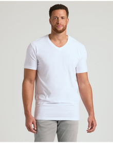 Tall Short Sleeve Classic V-Neck | White