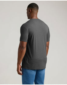 Tall Straight Hem Crew Neck T-Shirt | Charcoal Heather Gray