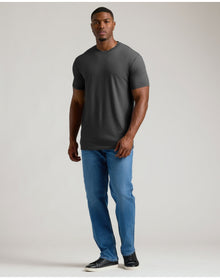 Tall Straight Hem Crew Neck T-Shirt | Charcoal Heather Gray