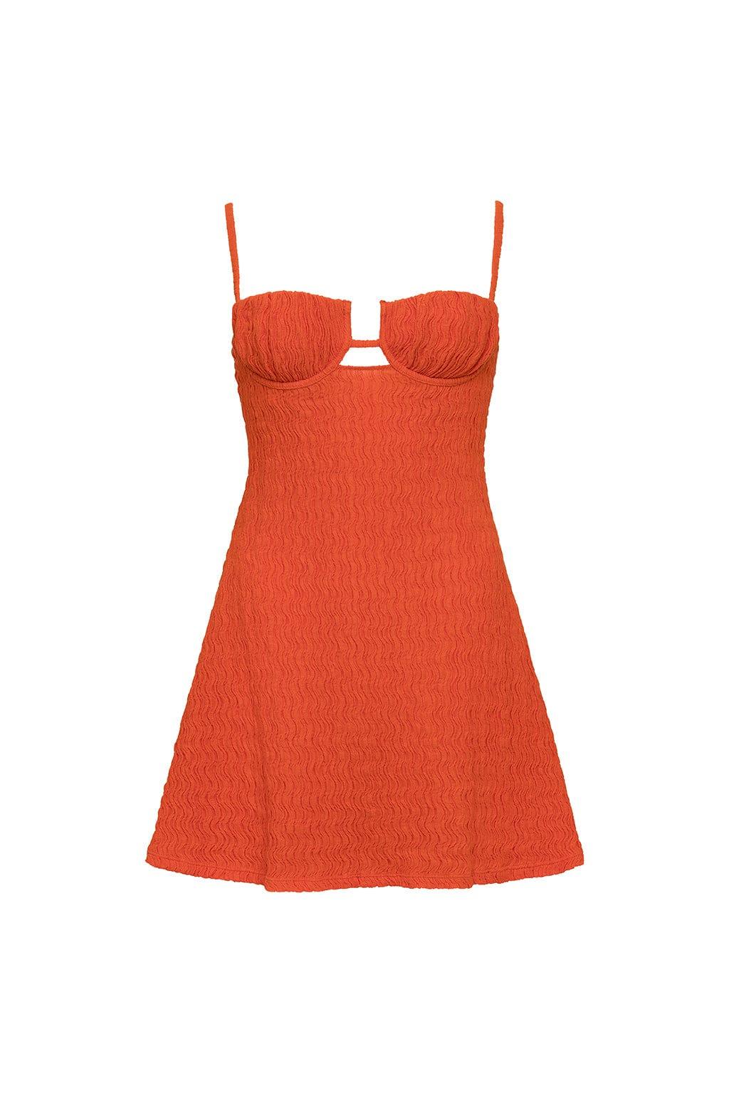 Petal Short Slip Dress | Tangerine