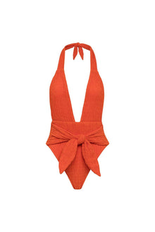 Tropez Tie Up One Piece | Tangerine