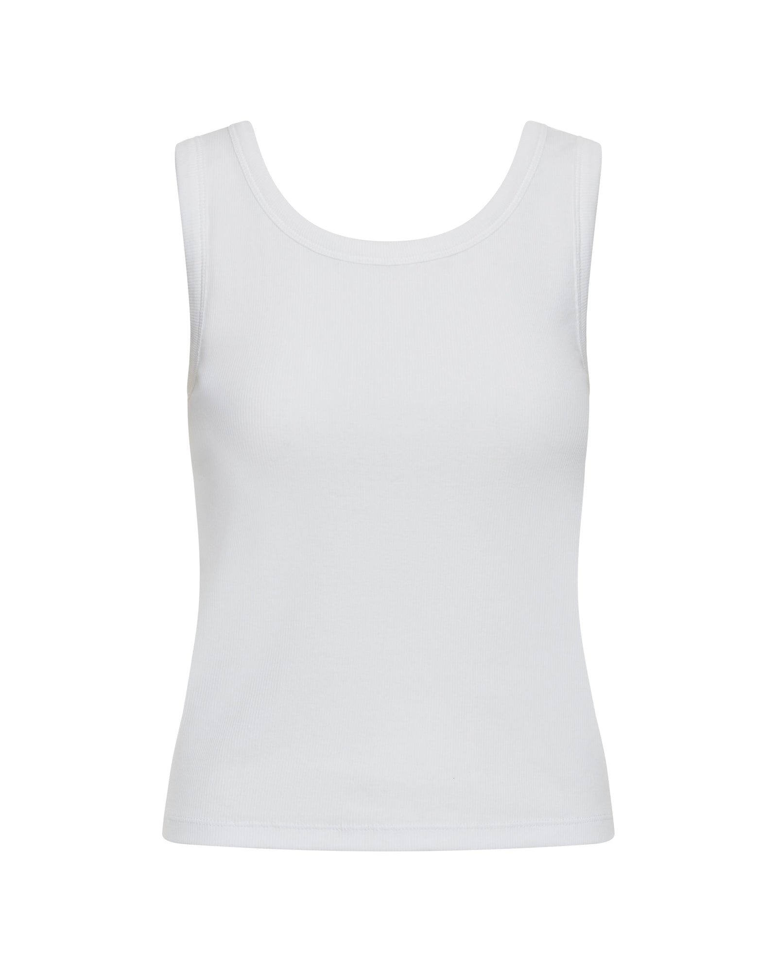 Tank in Ribbed Cotton | White