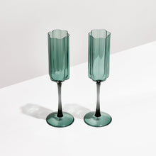 Set of 2 | Wave Flutes | Teal