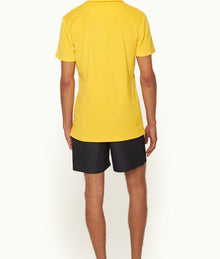 Terry Towelling Tailored Fit Cotton Towelling Polo Shirt | Yellow Blaze