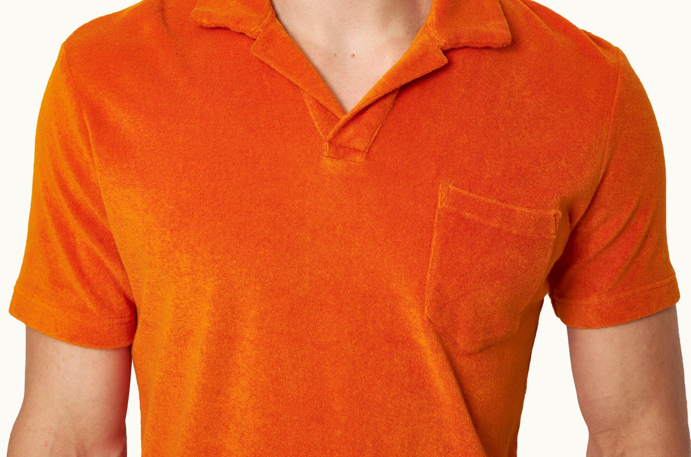 Terry Towelling Tailored Fit Organic Cotton Towelling Resort Polo Shirt | Tiger Lily