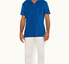 Terry Towelling Tailored Fit Towelling Resort Polo Shirt | Signal Blue