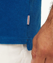 Terry Towelling Tailored Fit Towelling Resort Polo Shirt | Signal Blue
