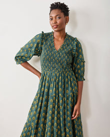 Texas Bouquet - Myrtle Dress - Desert Moss - Printfresh
