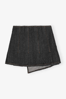 Textured Wrap Skirt | Black