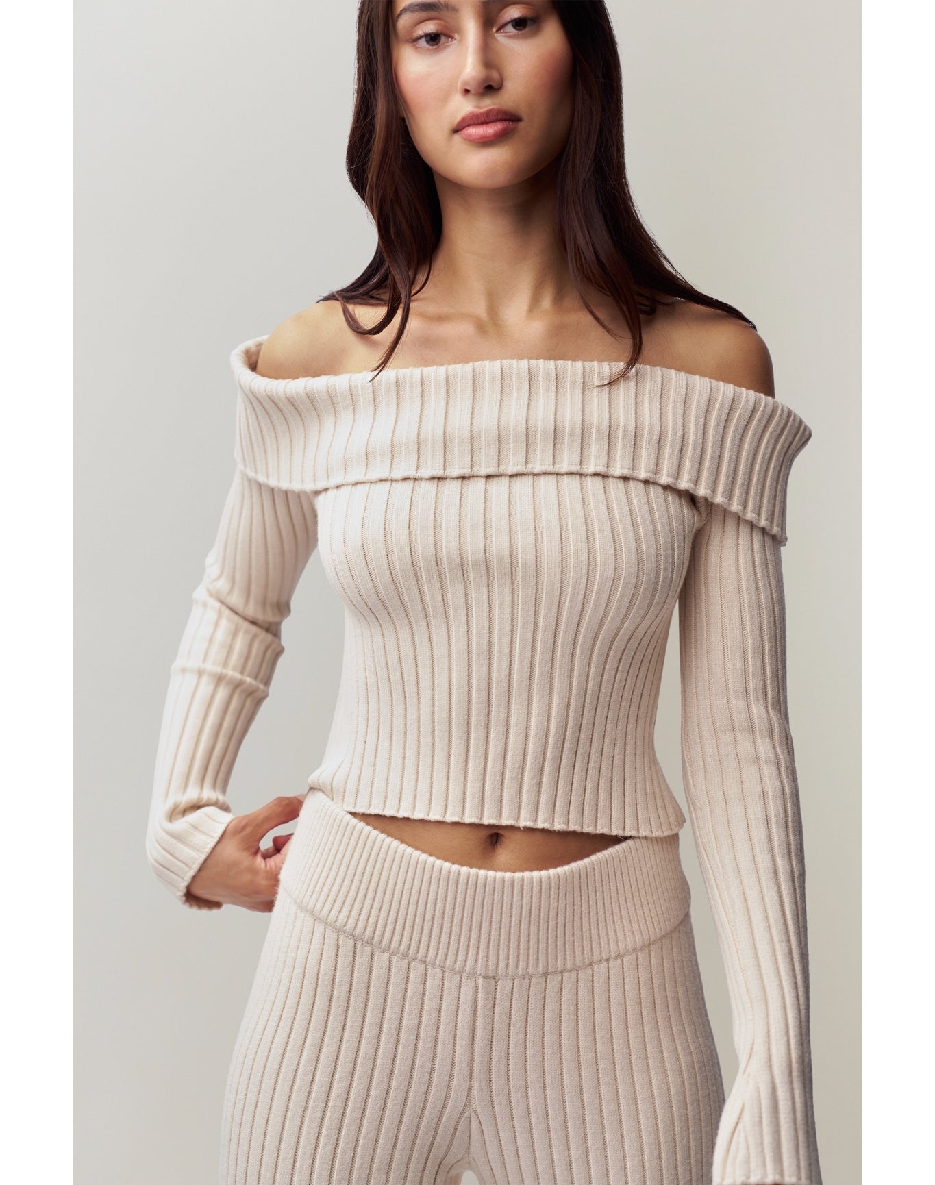 Thalia Off Shoulder Sweater | Ivory