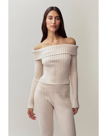 Thalia Off Shoulder Sweater | Ivory