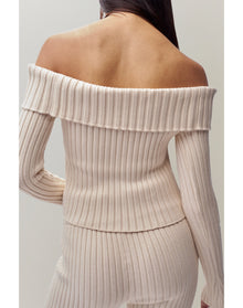 Thalia Off Shoulder Sweater | Ivory