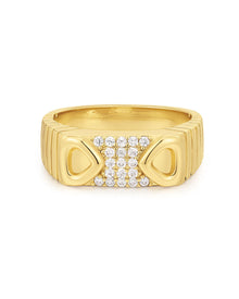 The Cannoli Ring | Cubic Zirconia | Gold
