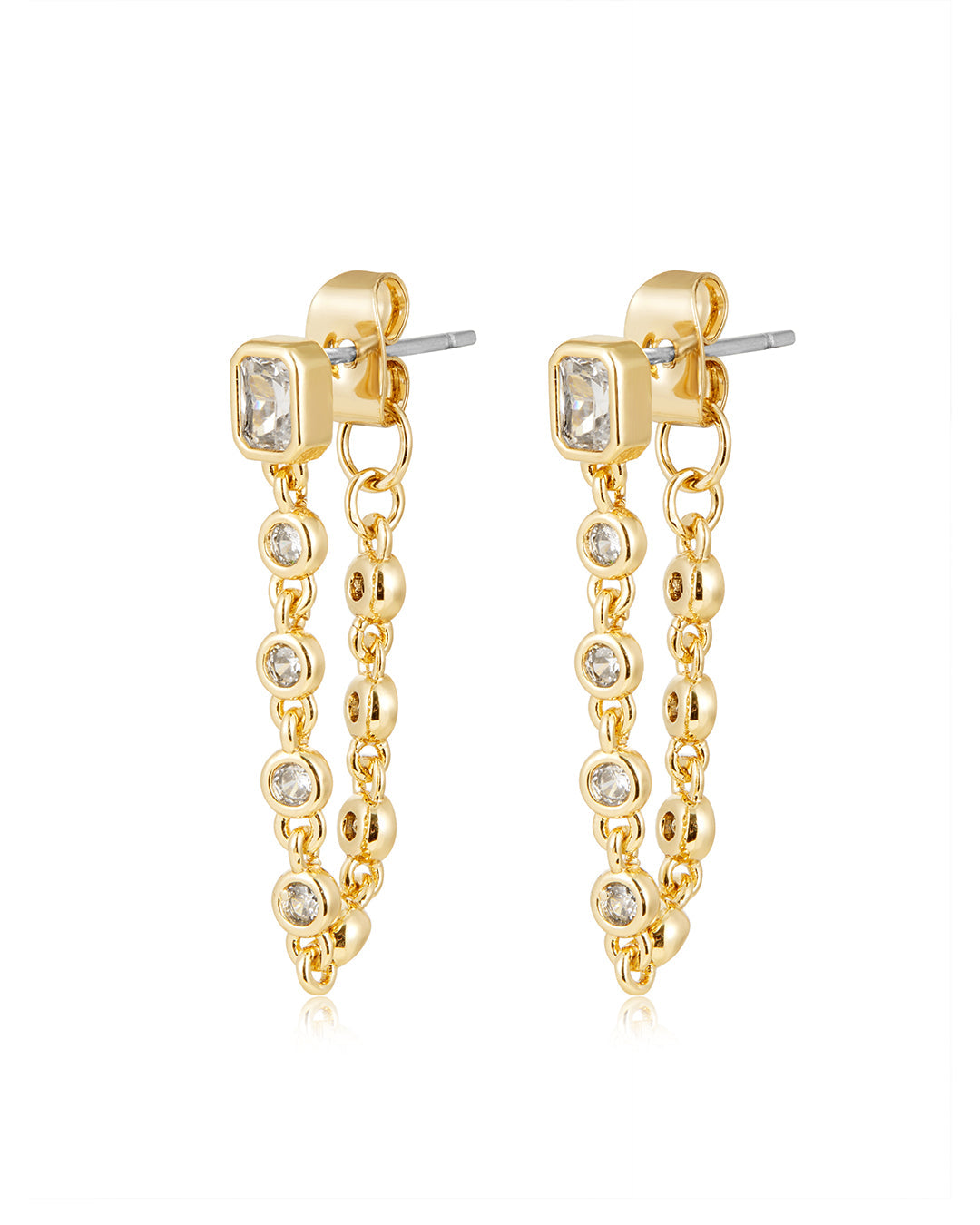 The Chloe Chain Studs | Plated Gold