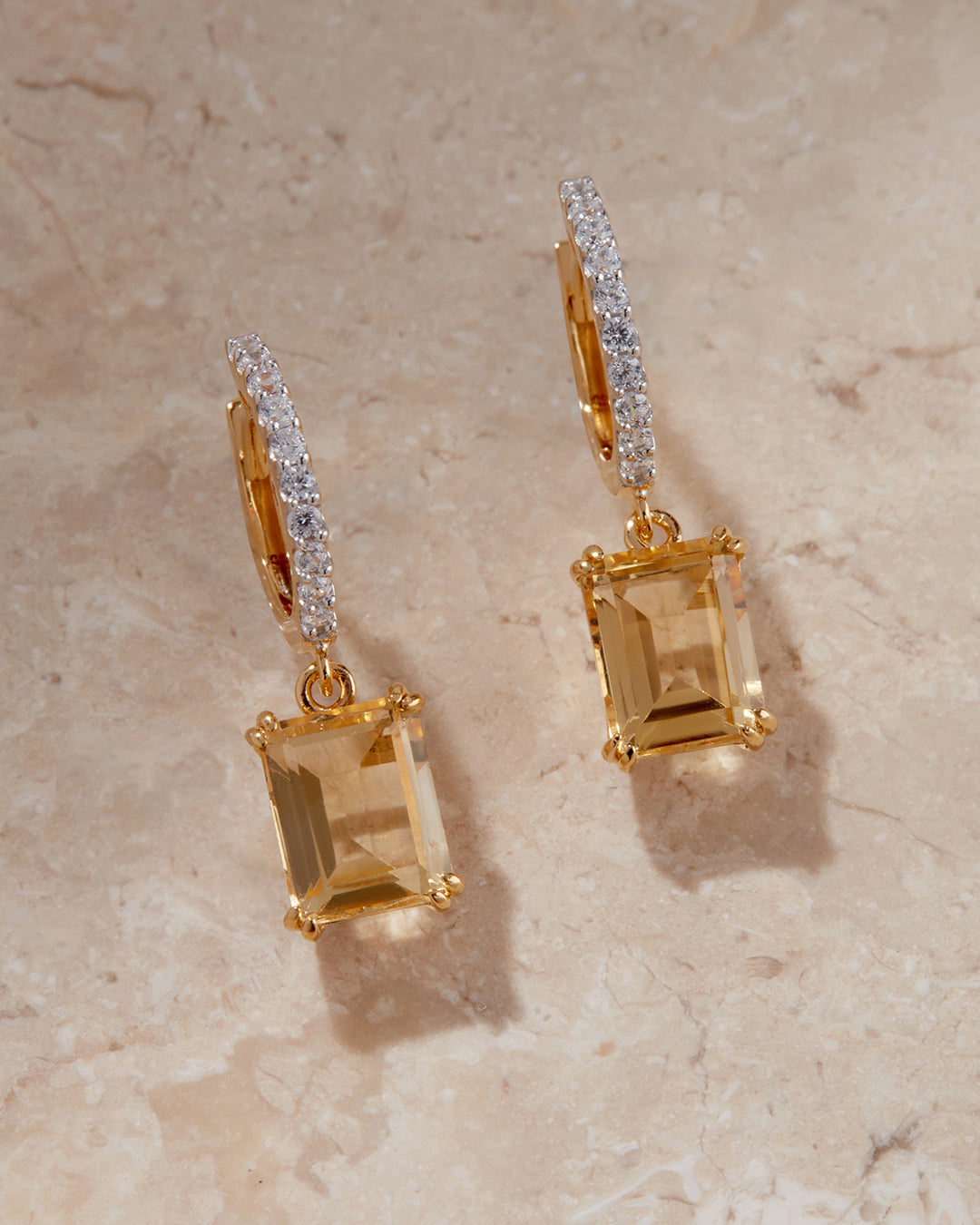 The Diana Huggies - Citrine | Gold Vermeil Plated Sterling Silver