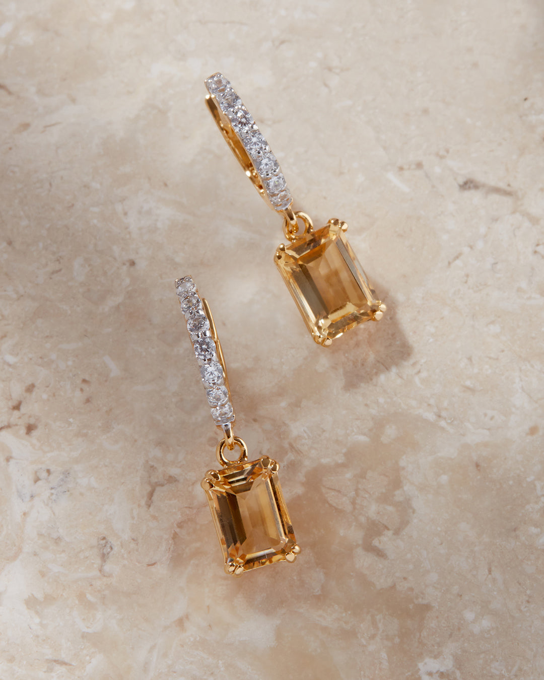 The Mini Diana Huggies - Citrine | Gold Vermeil Plated Sterling Silver