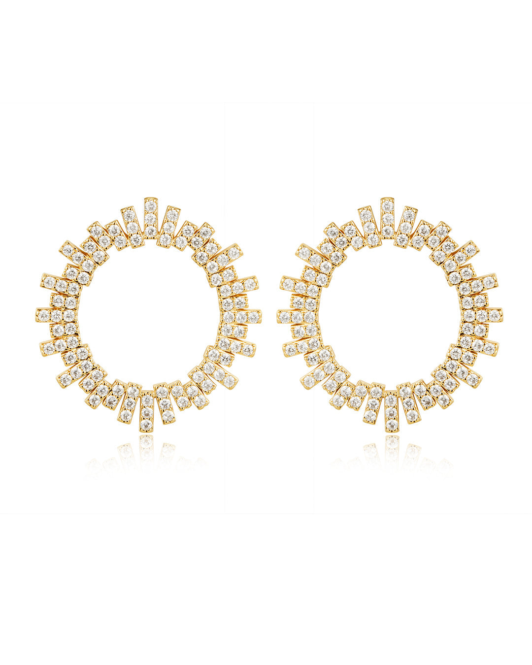 The Pave Ray Earrings | Plated Gold