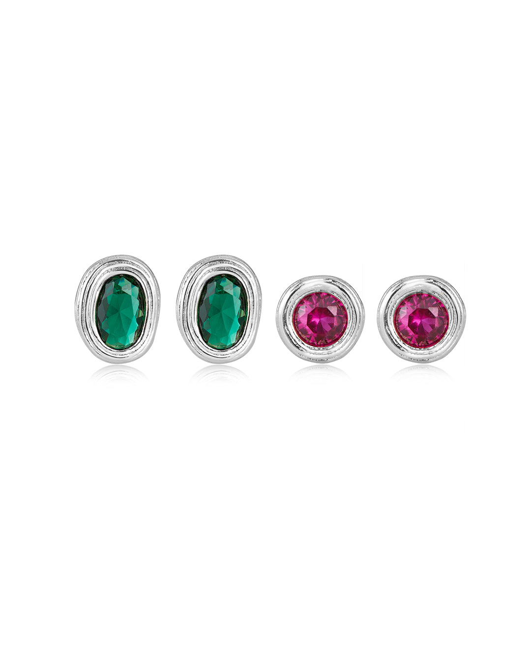 The Royale Stone Studs | Plated Silver