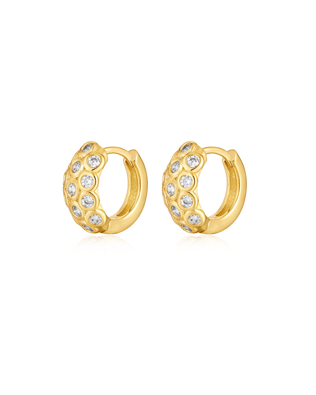 The Sienna Stone Hoops | Plated Gold