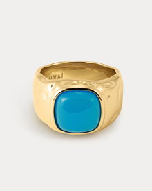The Valencia Statement Ring | Blue Natural Stone | Gold