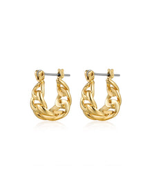 The Mini Louis Chain Hoops - Gold | Plated Gold