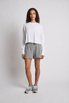 Women | Year of Ours | The PE Sweatshort | Light Heather Grey