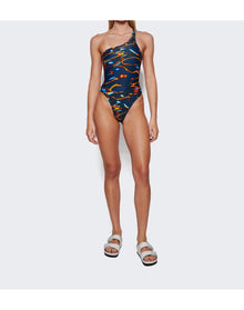 The Attico | Women | One-piece Swimsuit | Blue x Yellow Shades