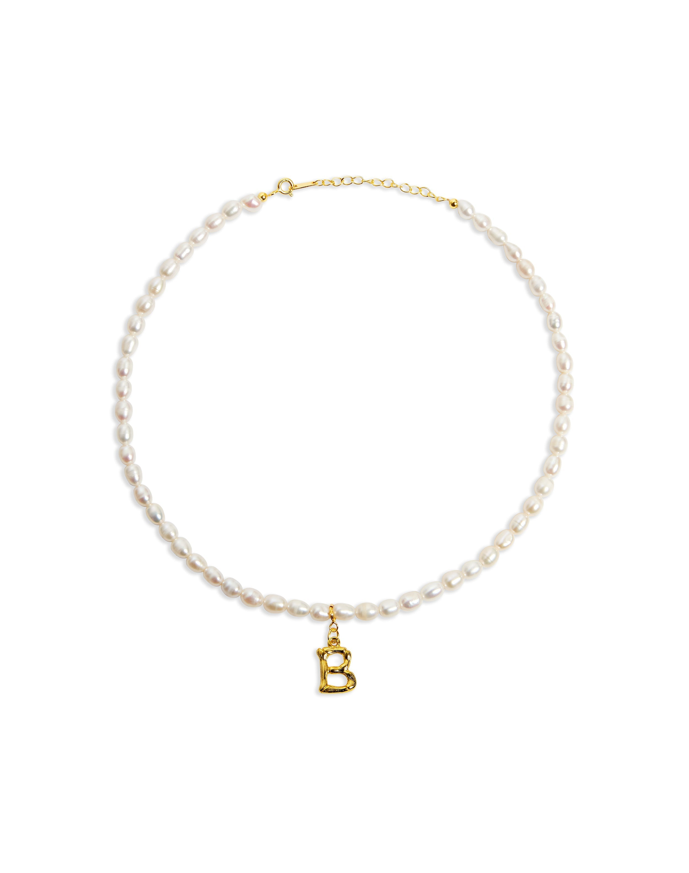 The Bamboo Pearl Initial Necklace | Freshwater Pearls
