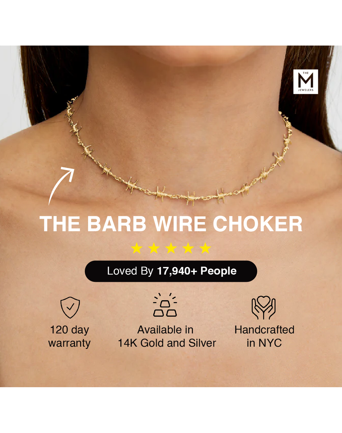 The Barb Wire Choker Danielle Guizio X The M Jewelers | Gold Vermeil and Silver Vermeil