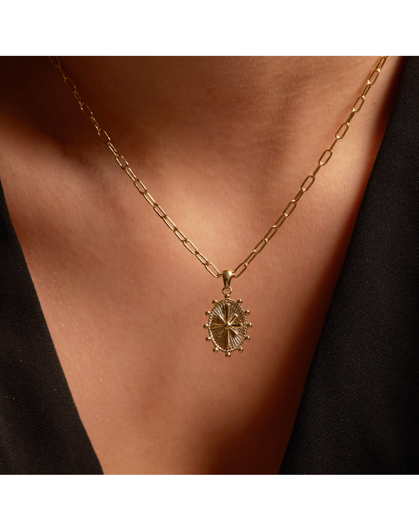 The Beaded Pendant Necklace | Gold Plated Brass
