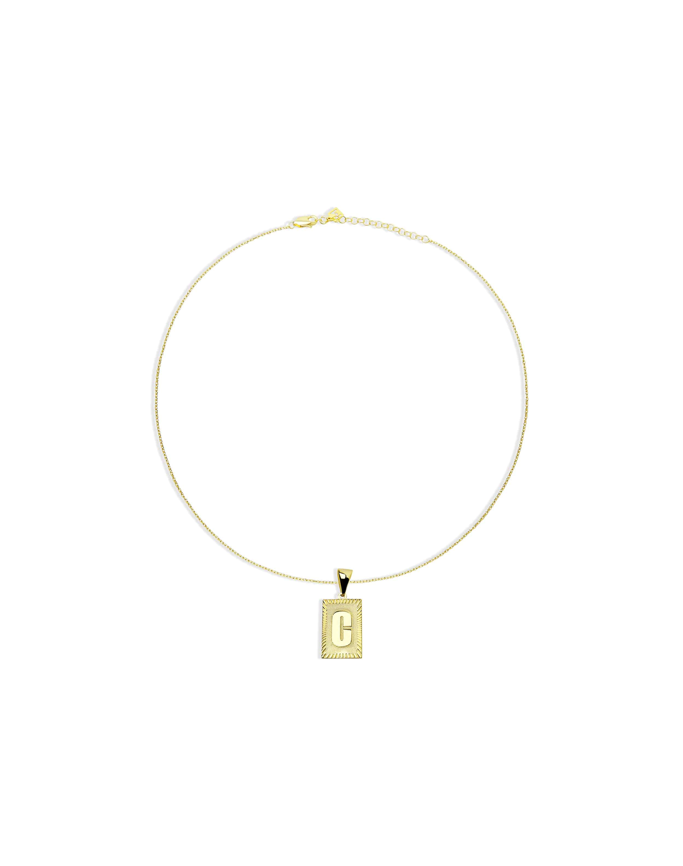 The Block Embossed Initial Pendant Necklace | Gold Vermeil and Sterling Silver