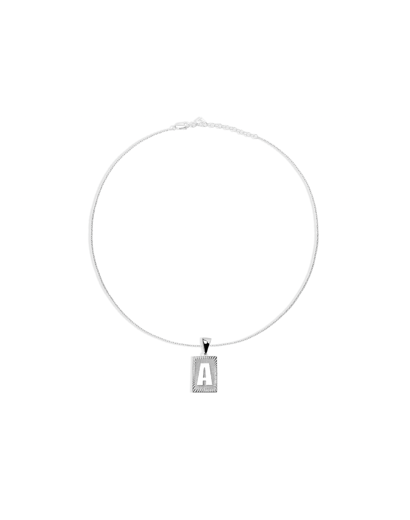 The Block Embossed Initial Pendant Necklace | Gold Vermeil and Sterling Silver