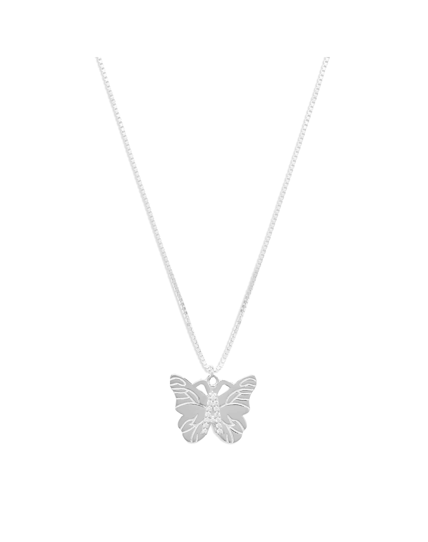 The Butterfly Initial Pendant Necklace | Gold Vermeil and Sterling Silver